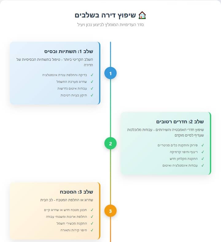 שיפוץ דירה בשלבים 